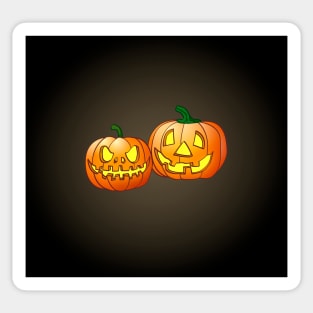 two halloween pumpkin faces Sticker